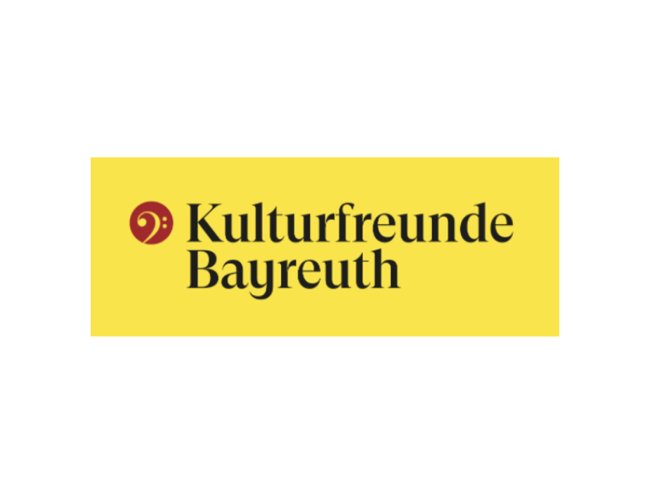 Logo von Kulturfreunde Bayreuth auf gelbem Hintergrund